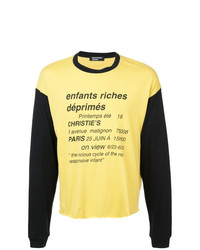 Мужская желтая футболка с длинным рукавом с принтом от Enfants Riches Deprimes