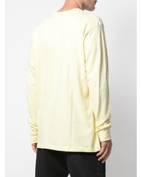 Мужская желтая футболка с длинным рукавом с принтом от Supreme