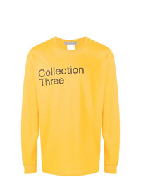 Мужская желтая футболка с длинным рукавом с принтом от Geo
