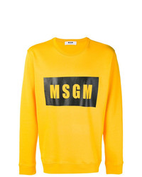 Мужская желтая футболка с длинным рукавом с принтом от MSGM