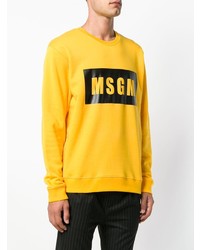 Мужская желтая футболка с длинным рукавом с принтом от MSGM