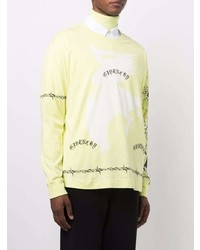 Мужская желтая футболка с длинным рукавом с принтом от Givenchy