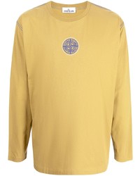 Мужская желтая футболка с длинным рукавом от Stone Island