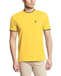 Желтая футболка с круглым вырезом