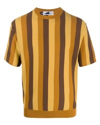Мужская желтая футболка с круглым вырезом в вертикальную полоску от Anglozine