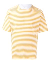 Мужская желтая футболка с круглым вырезом в горизонтальную полоску от Barbour