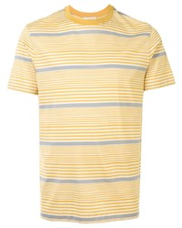 Мужская желтая футболка с круглым вырезом в горизонтальную полоску от Cerruti 1881