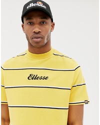 Мужская желтая футболка с круглым вырезом в горизонтальную полоску от Ellesse