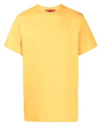 Мужская желтая футболка с круглым вырезом с вышивкой от 424