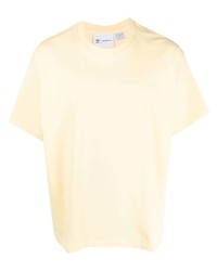 Мужская желтая футболка с круглым вырезом с вышивкой от adidas