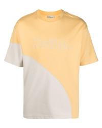 Мужская желтая футболка с круглым вырезом с вышивкой от Drôle De Monsieur