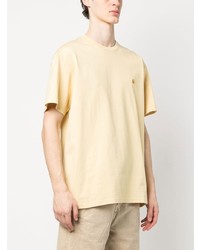 Мужская желтая футболка с круглым вырезом с вышивкой от Carhartt WIP