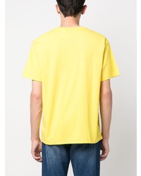 Мужская желтая футболка с круглым вырезом с вышивкой от Polo Ralph Lauren