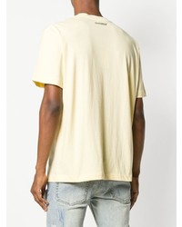 Мужская желтая футболка с круглым вырезом с вышивкой от Alexander Wang