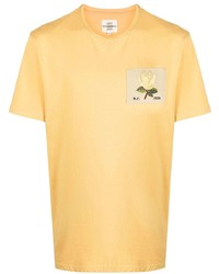 Мужская желтая футболка с круглым вырезом с вышивкой от Kent & Curwen