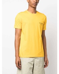 Мужская желтая футболка с круглым вырезом с вышивкой от Iceberg