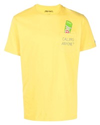 Мужская желтая футболка с круглым вырезом с вышивкой от MC2 Saint Barth