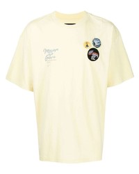 Мужская желтая футболка с круглым вырезом с вышивкой от Musium Div.