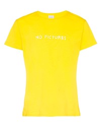 Мужская желтая футболка с круглым вырезом с вышивкой от Nasaseasons