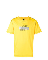 Мужская желтая футболка с круглым вырезом с вышивкой от Omc