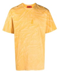 Мужская желтая футболка с круглым вырезом с принтом тай-дай от 424