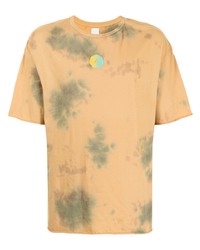 Мужская желтая футболка с круглым вырезом с принтом тай-дай от Alchemist
