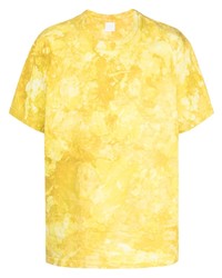 Мужская желтая футболка с круглым вырезом с принтом тай-дай от Alchemist