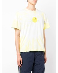 Мужская желтая футболка с круглым вырезом с принтом тай-дай от Palmer//Harding