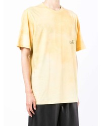 Мужская желтая футболка с круглым вырезом с принтом тай-дай от Oamc