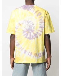 Мужская желтая футболка с круглым вырезом с принтом тай-дай от Daily Paper