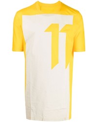 Мужская желтая футболка с круглым вырезом с принтом от 11 By Boris Bidjan Saberi