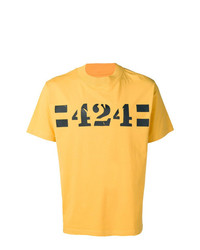 Мужская желтая футболка с круглым вырезом с принтом от 424