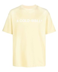 Мужская желтая футболка с круглым вырезом с принтом от A-Cold-Wall*