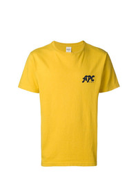 Мужская желтая футболка с круглым вырезом с принтом от A.P.C.