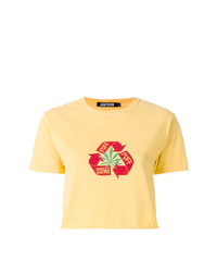 Женская желтая футболка с круглым вырезом с принтом от Adaptation