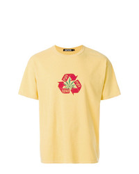 Мужская желтая футболка с круглым вырезом с принтом от Adaptation