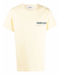 Мужская желтая футболка с круглым вырезом с принтом от Ambush