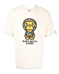 Мужская желтая футболка с круглым вырезом с принтом от *BABY MILO® STORE BY *A BATHING APE®