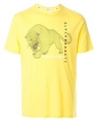 Мужская желтая футболка с круглым вырезом с принтом от Blackbarrett