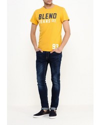 Мужская желтая футболка с круглым вырезом с принтом от BLEND