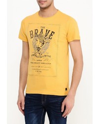 Мужская желтая футболка с круглым вырезом с принтом от BLEND