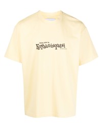 Мужская желтая футболка с круглым вырезом с принтом от Bonsai