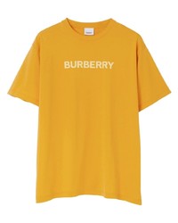 Мужская желтая футболка с круглым вырезом с принтом от Burberry