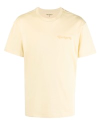 Мужская желтая футболка с круглым вырезом с принтом от Carhartt WIP