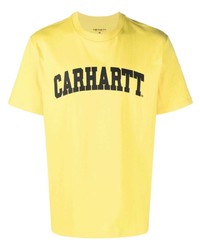 Мужская желтая футболка с круглым вырезом с принтом от Carhartt WIP