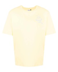 Мужская желтая футболка с круглым вырезом с принтом от Carne Bollente