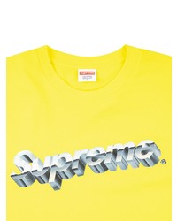 Мужская желтая футболка с круглым вырезом с принтом от Supreme