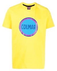 Мужская желтая футболка с круглым вырезом с принтом от Colmar