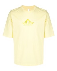 Мужская желтая футболка с круглым вырезом с принтом от Cottweiler