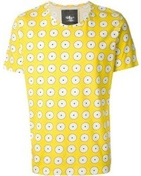 Мужская желтая футболка с круглым вырезом с принтом от Dead Meat